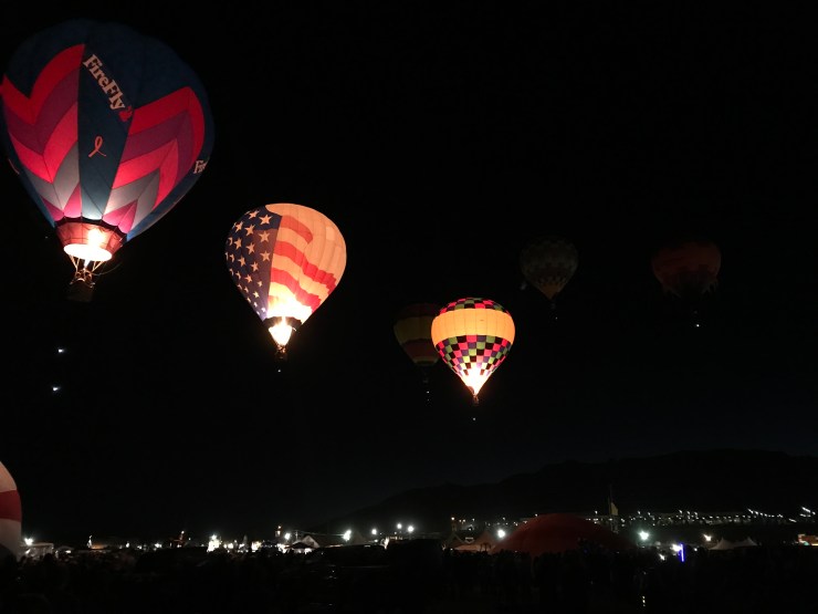 The first batch of Dawn Patrol balloons in the air