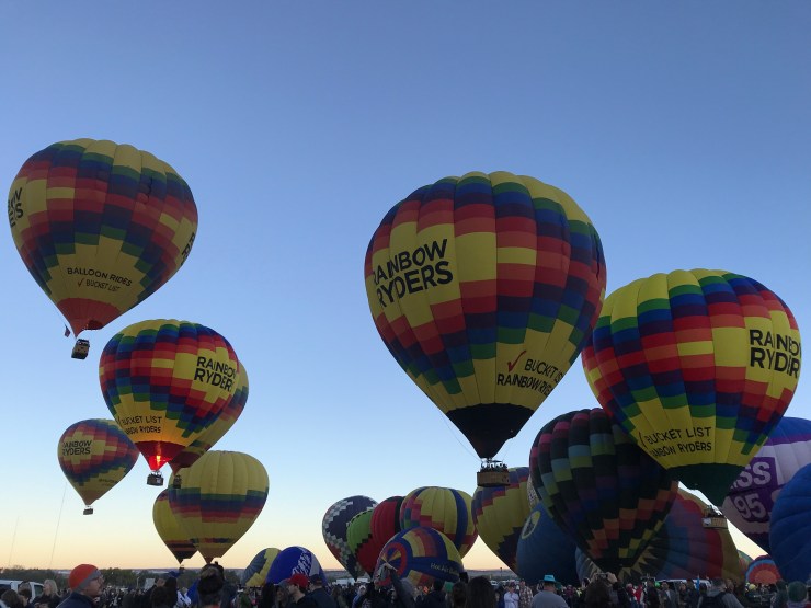 There were many of the Rainbow Rider balloon. This seemed like a popular balloon ride company