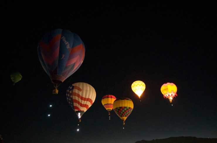 Soon after, more balloons took off