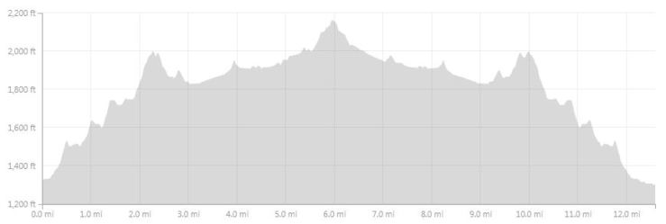 Approximate elevation profile of the Laguna Torre hike in Los Glaciares National Park