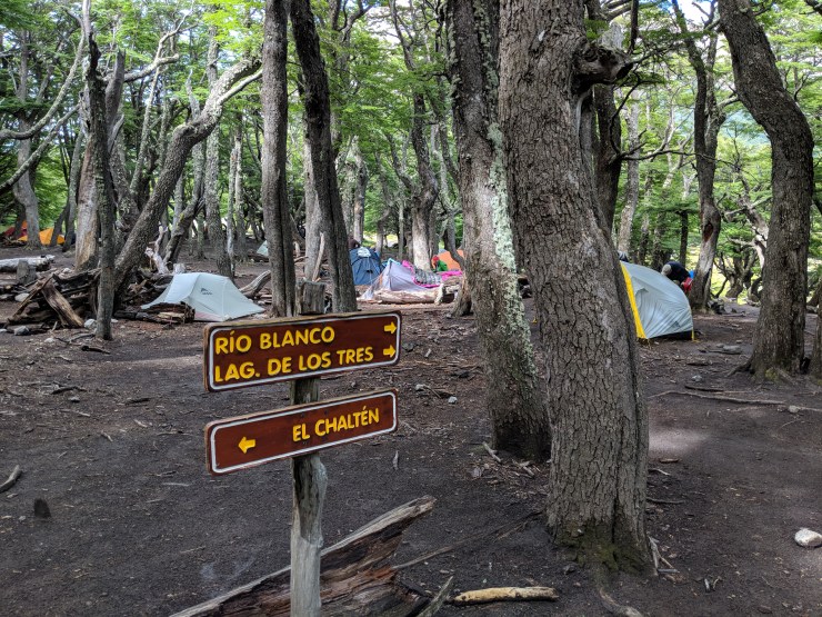 After hiking a bit through a forest, you reach the Poincenot campsite
