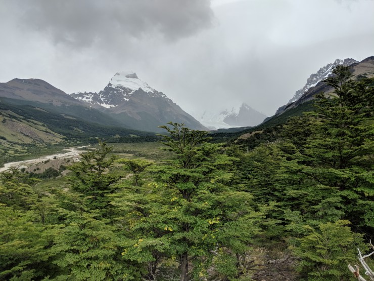 The view from the Mirador del Cerro Torre on our cloudy day