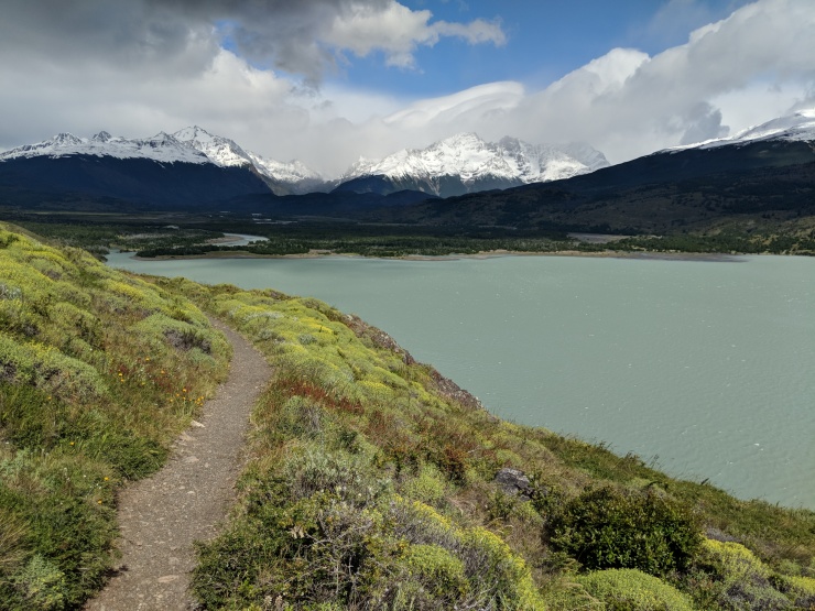 The view gets better and better as you continue to hike down towards the shore of Lago Paine.