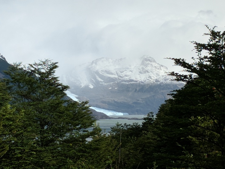 Zoomed in view of the Glaciar Dickson that feeds into Lago Dickson.