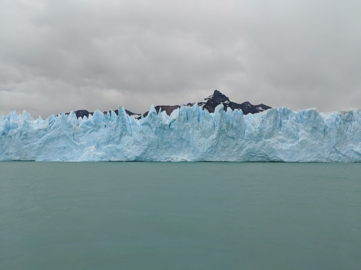 A close up view of some of the jagged ice on the face of the Perito Moreno Glacier