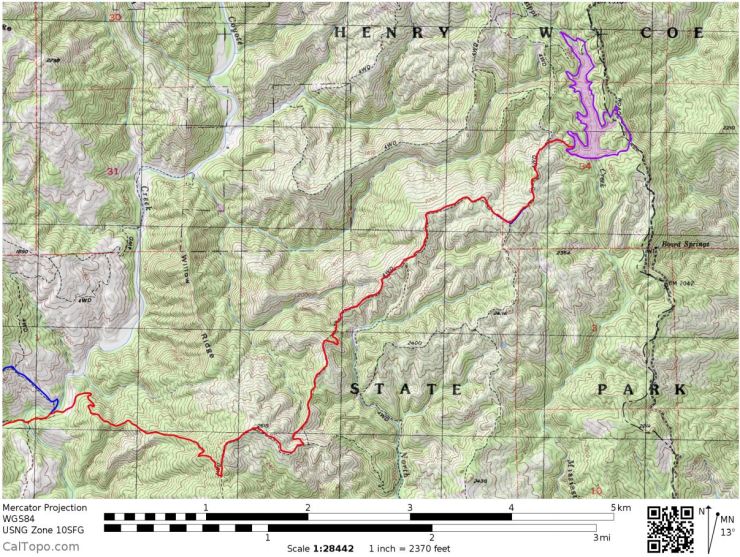 Henry-coe-mississippi-lake-east-hike-map