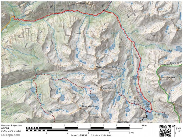 kings-canyon-rae-lakes-loop-Day-3-map