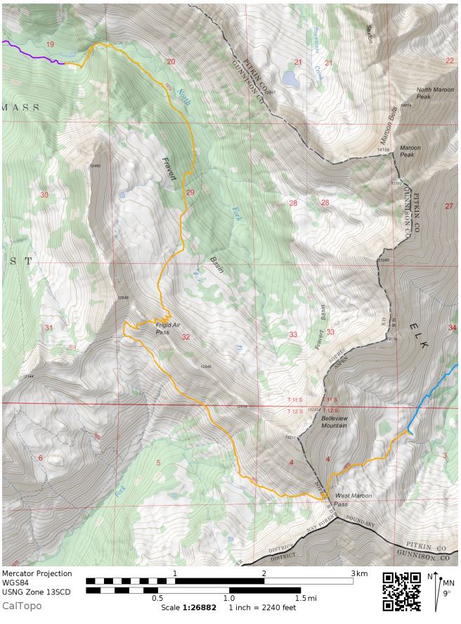 maroon-bells-four-pass-loop-map-day-2