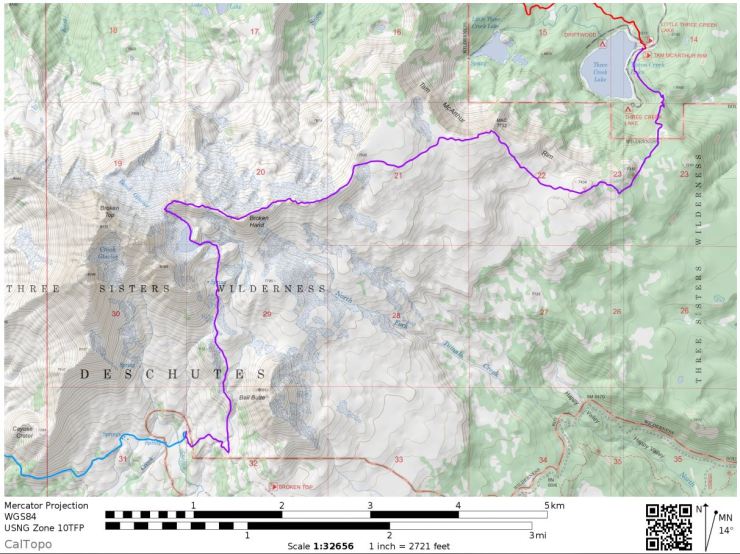 three-sisters-wilderness-broken-top-loop-map-Day-3