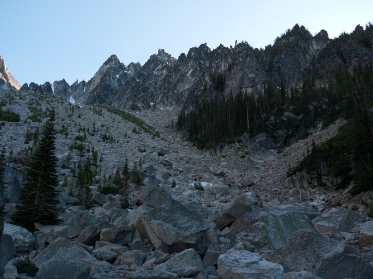 Colchuck Peak as viewed from our campsite at Lake Colchuck.