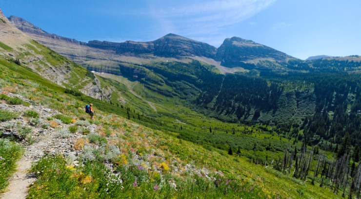Jean on the Highline Trail in Glacier National Park, Montana