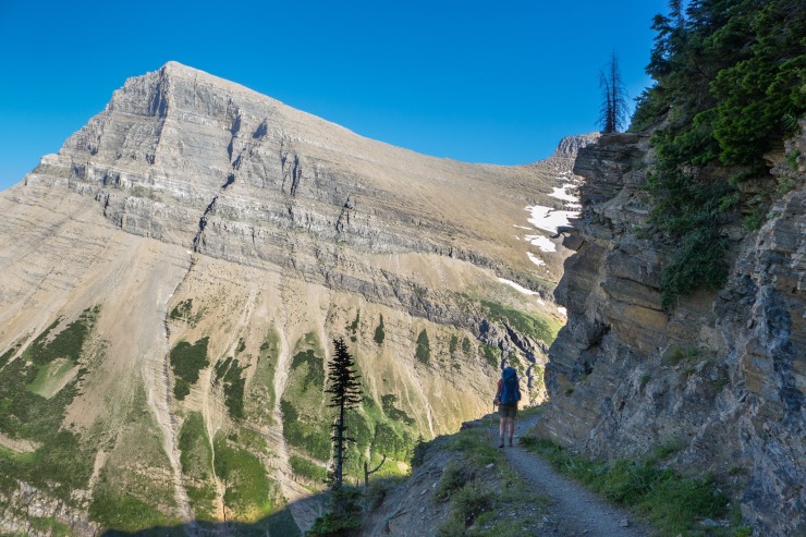 Jean on the Swiftcurrent Pass Trail in Glacier National Park, Montana