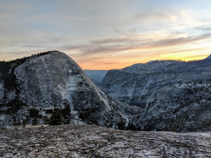 yosemite-backpacking-merced-high-trail-bunnell-point-sunset