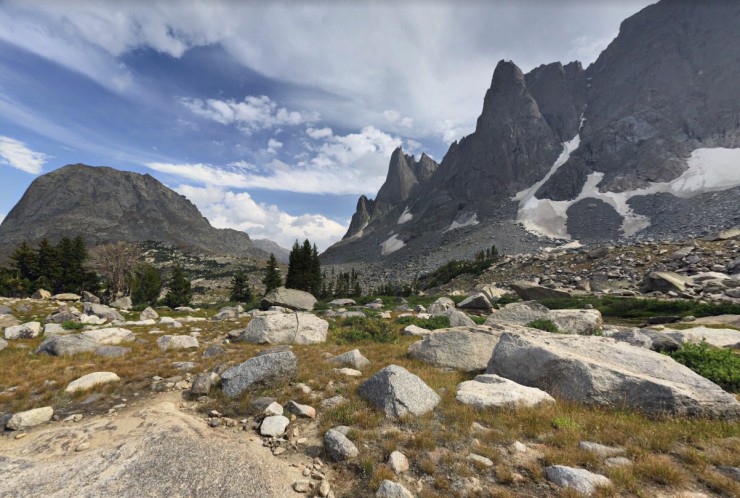 wind-river-cirque-towers-backpacking-view-of-campsite-and-jackass-pass