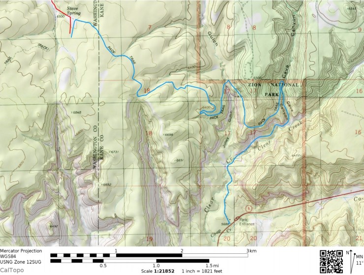 Zion-traverse-backpacking-day-5-map